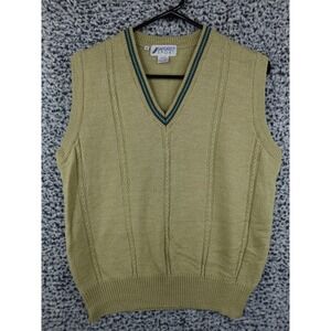 Vtg Sansabelt Sport Wool Blend Men's Size M Grandfather's Knit Tan Sweater Vest‎